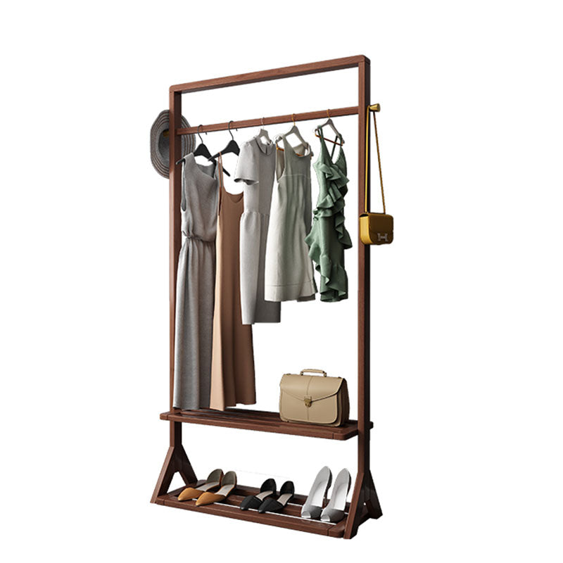 Wood Coat Hanger Traditional Style Simple Home Floor Coat Rack