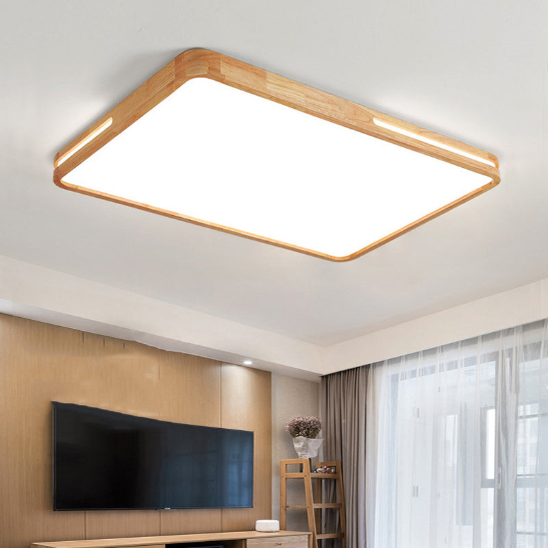 Wood Flush Mount Geometric Light Contemporary Flush for Bedroom