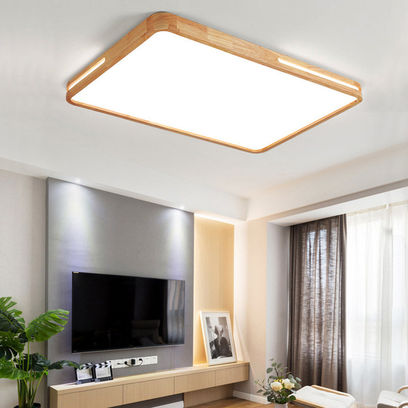 Wood Flush Mount Geometric Light Contemporary Flush for Bedroom