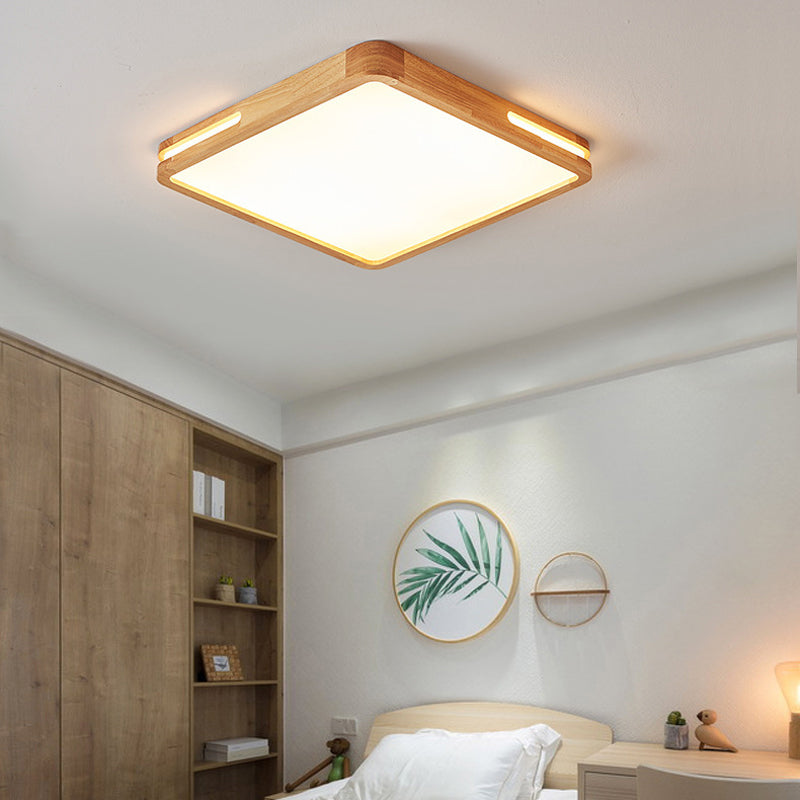 Wood Flush Mount Geometric Light Contemporary Flush for Bedroom