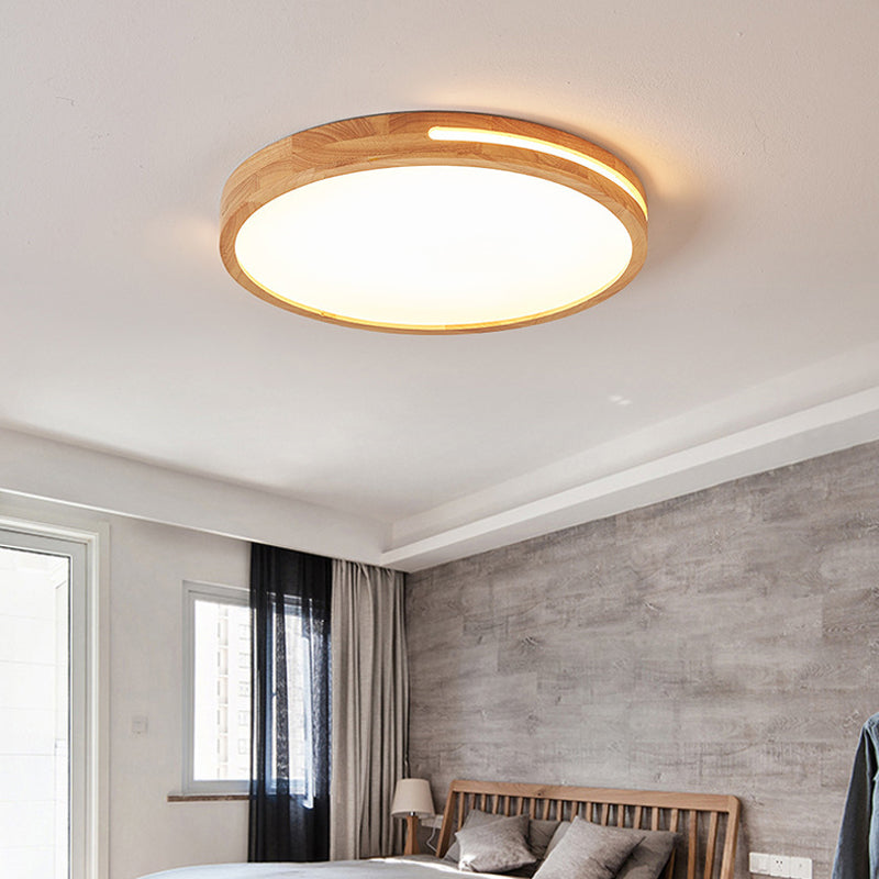 Wood Flush Mount Geometric Light Contemporary Flush for Bedroom