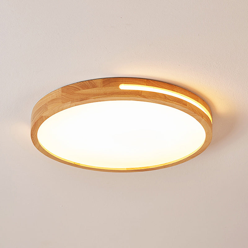 Wood Flush Mount Geometric Light Contemporary Flush for Bedroom