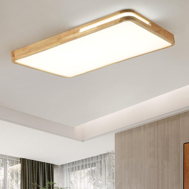 Wood Flush Mount Geometric Light Contemporary Flush for Bedroom