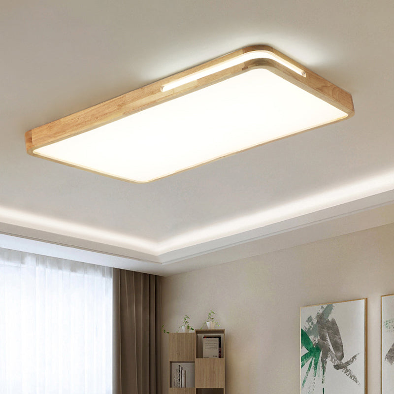 Wood Flush Mount Geometric Light Contemporary Flush for Bedroom