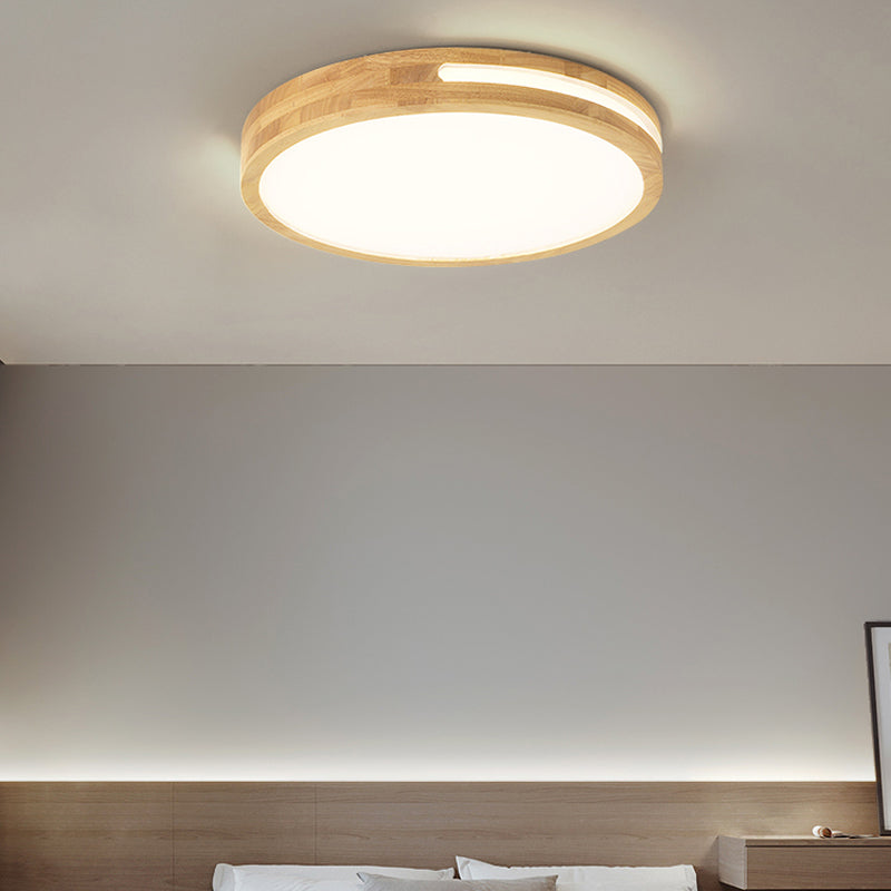 Wood Flush Mount Geometric Light Contemporary Flush for Bedroom