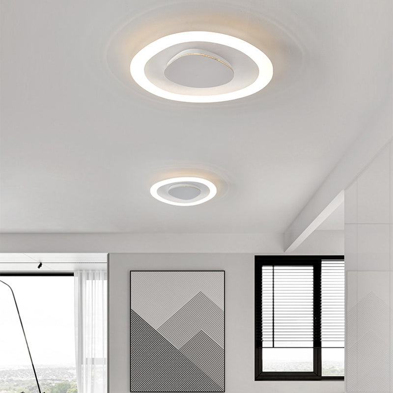 Single Modernism White Flush Mount Lighting LED Ceiling Light for Bedroom