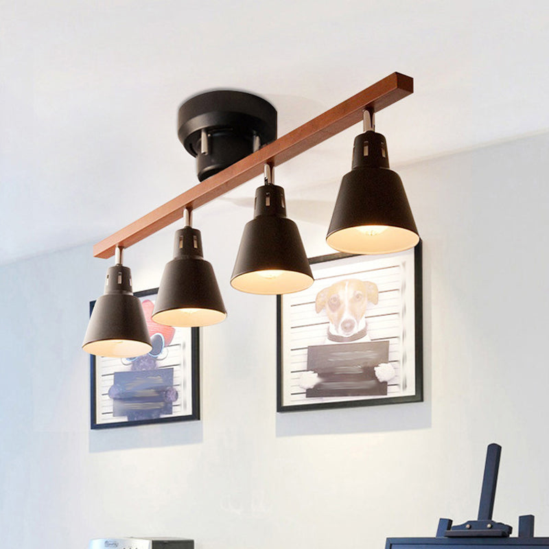 Metal Bell Semi Flush Light Simple Semi Flush Chandelier Lighting