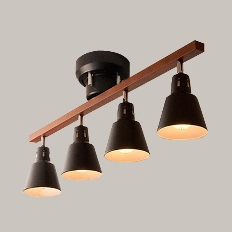 Metal Bell Semi Flush Light Simple Semi Flush Chandelier Lighting