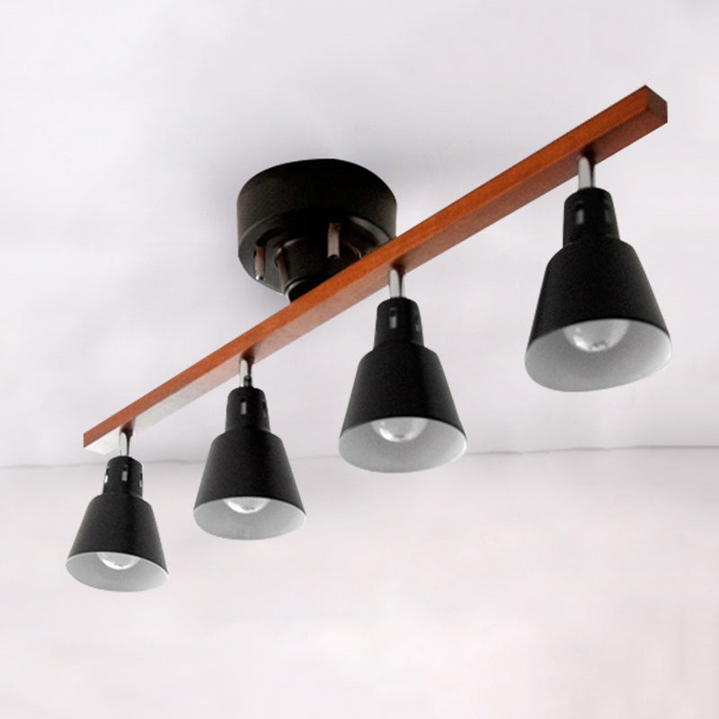 Metal Bell Semi Flush Light Simple Semi Flush Chandelier Lighting