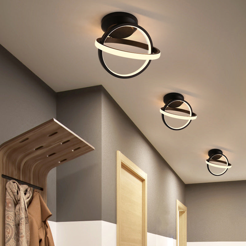 Contemporary Flush Mount Lighting Black LED Ceiling Light for Home