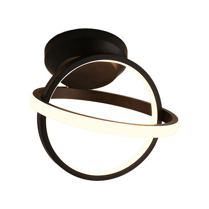 Contemporary Flush Mount Lighting Black LED Ceiling Light for Home