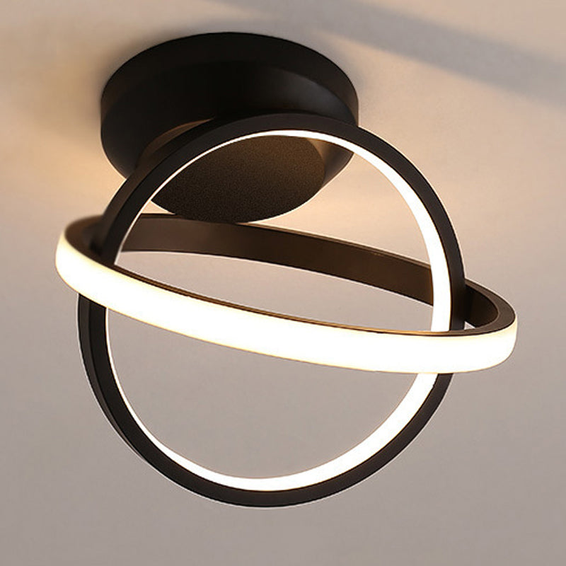 Contemporary Flush Mount Lighting Black LED Ceiling Light for Home