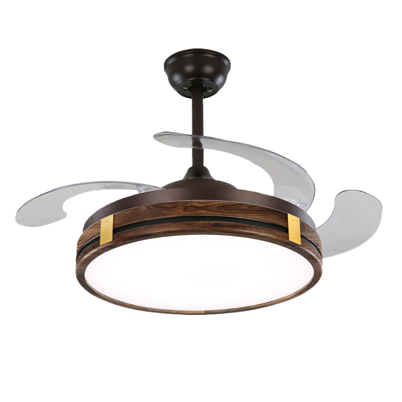 Nordic Household Ceiling Fan Light Fixture Wooden LED Ceiling Lamp for Bedroom