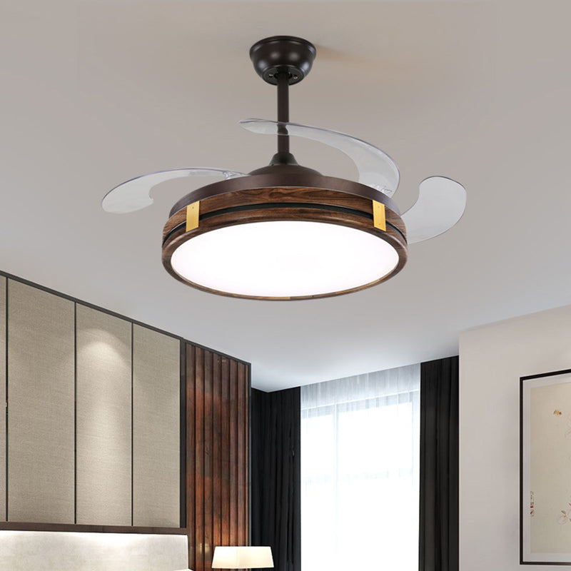 Nordic Household Ceiling Fan Light Fixture Wooden LED Ceiling Lamp for Bedroom