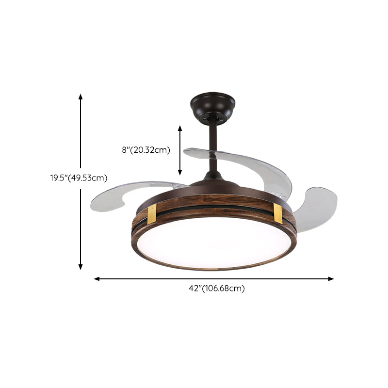 Nordic Household Ceiling Fan Light Fixture Wooden LED Ceiling Lamp for Bedroom