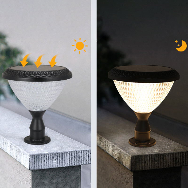 Nordic Style Outdoor Light Geometry Shape Solar Energy Pillar Lamp for Outdoor