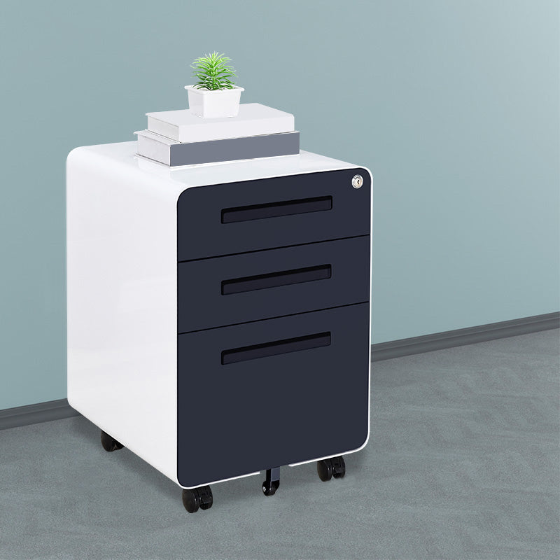 Contemporary File Cabinets Steel Frame File Pedestal with Key Lock for Office