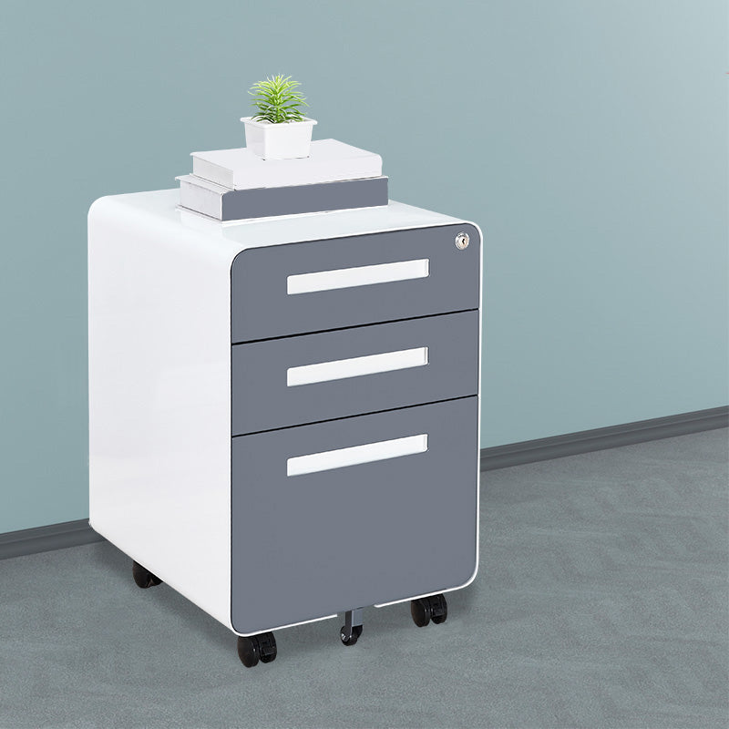 Contemporary File Cabinets Steel Frame File Pedestal with Key Lock for Office