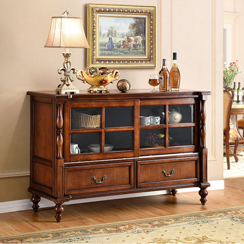 Modern Style Sideboard Solid Wood Side Board with Drawer and Door