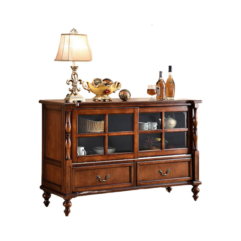 Modern Style Sideboard Solid Wood Side Board with Drawer and Door