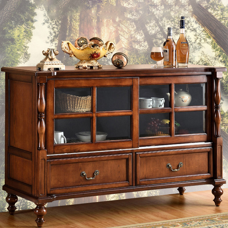 Modern Style Sideboard Solid Wood Side Board with Drawer and Door