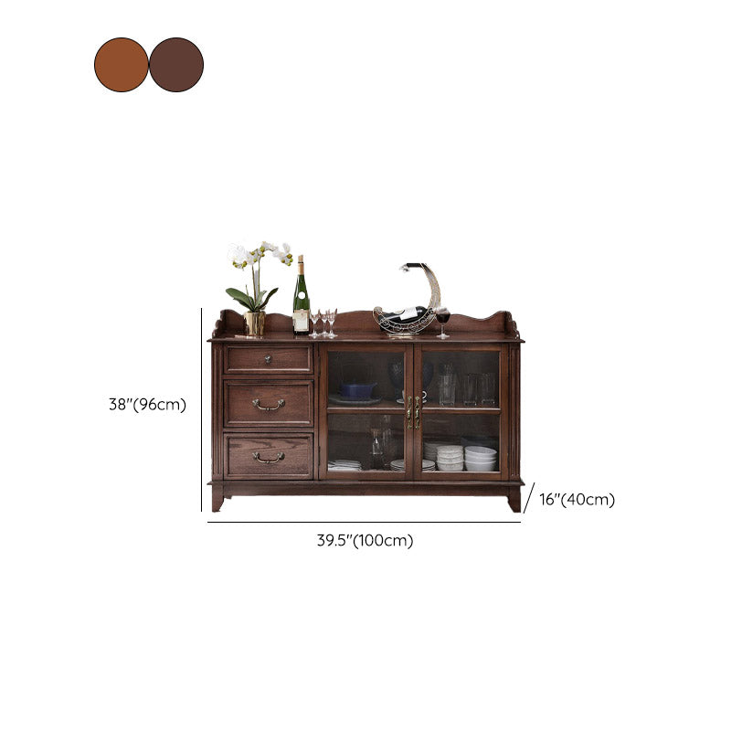 Modern Style Sideboard Solid Wood Side Board with Drawer and Door