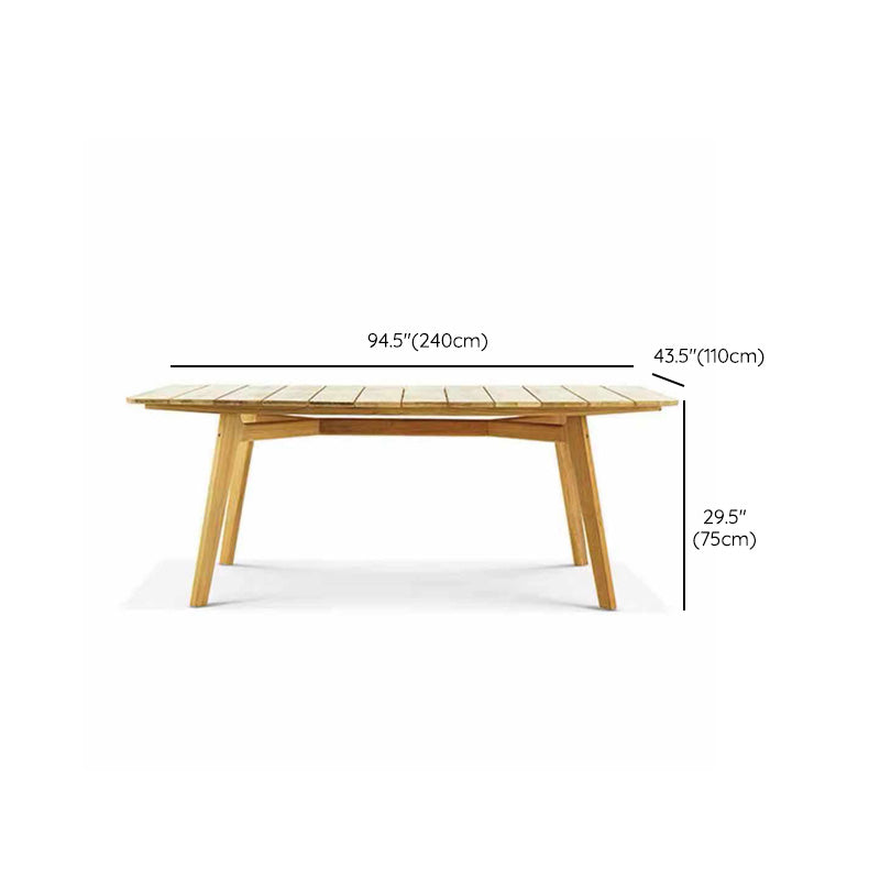 Contemporary Patio Table Solid Wood Rectangle/Square Dining Table