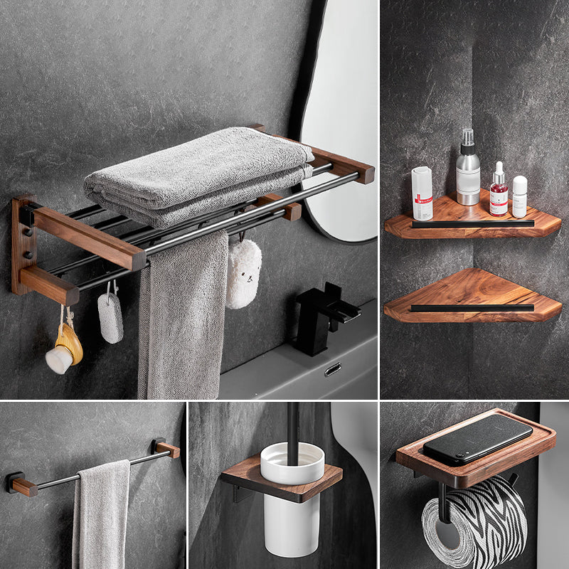 Modern Black Bathroom Set Bath Shelf Towel Bar Bath Hardware Set