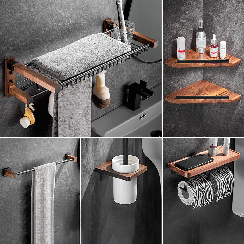 Modern Black Bathroom Set Bath Shelf Towel Bar Bath Hardware Set