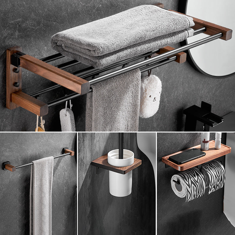 Modern Black Bathroom Set Bath Shelf Towel Bar Bath Hardware Set