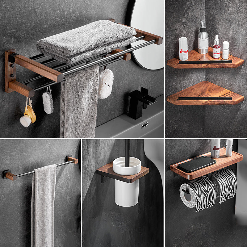 Modern Black Bathroom Set Bath Shelf Towel Bar Bath Hardware Set