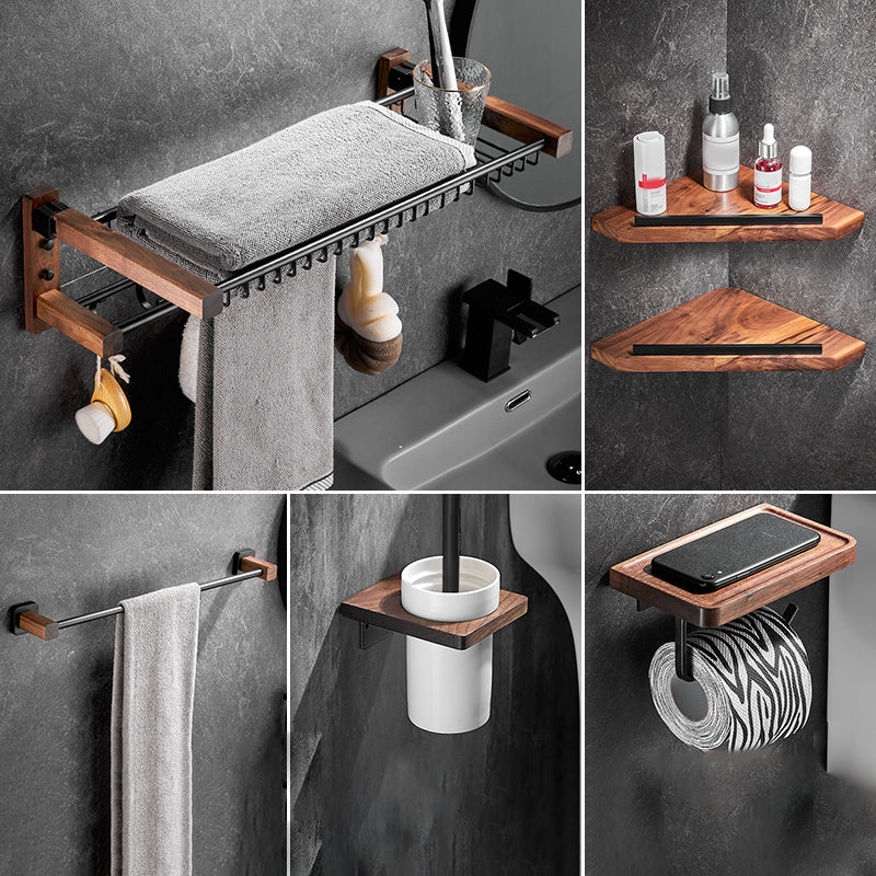 Modern Black Bathroom Set Bath Shelf Towel Bar Bath Hardware Set