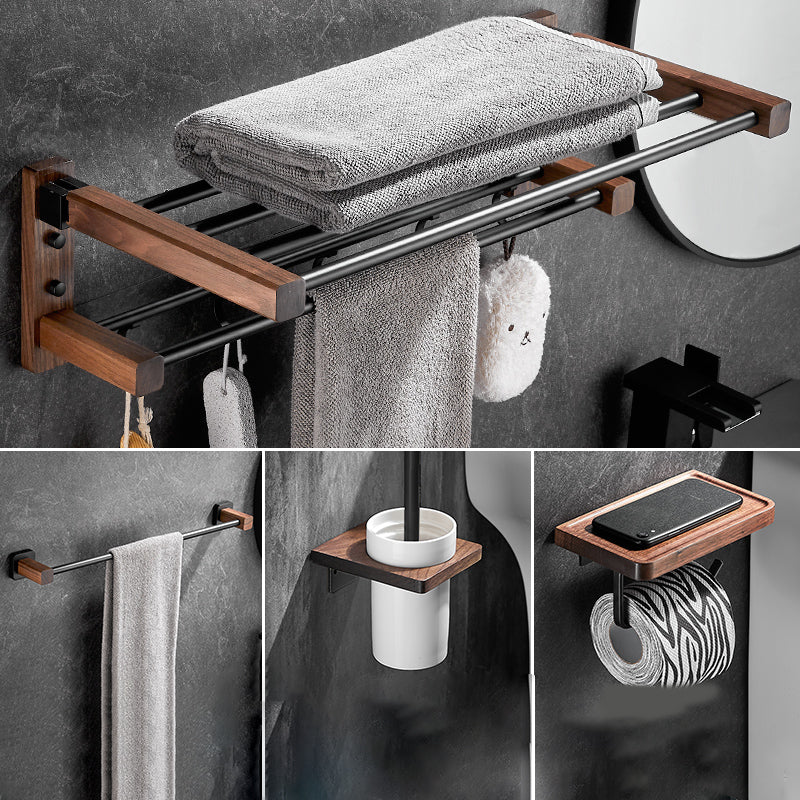 Modern Black Bathroom Set Bath Shelf Towel Bar Bath Hardware Set