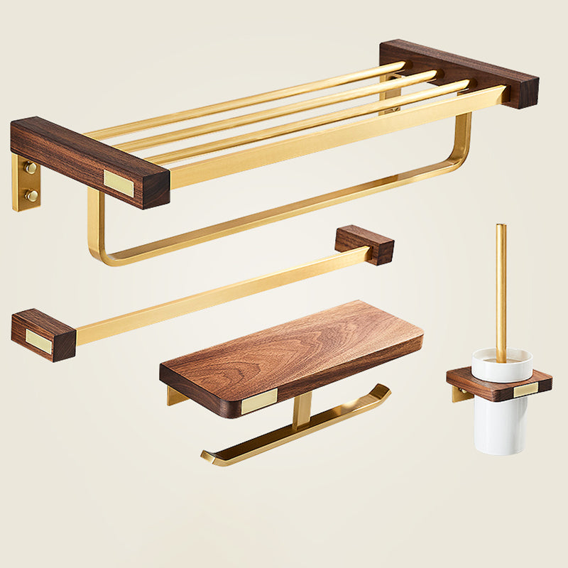 Modern Gold Bath Hardware Set Bath Shelf Paper Holder Bathroom Accessory Set