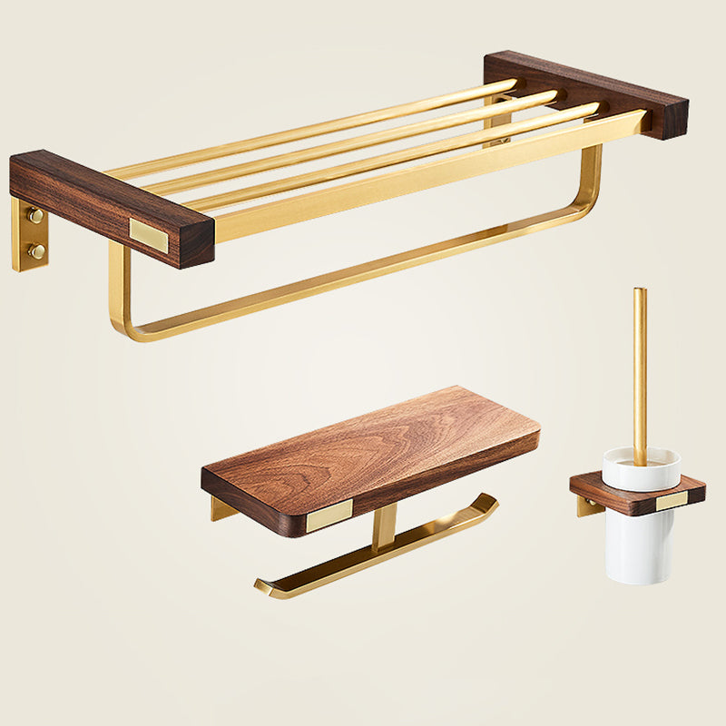 Modern Gold Bath Hardware Set Bath Shelf Paper Holder Bathroom Accessory Set