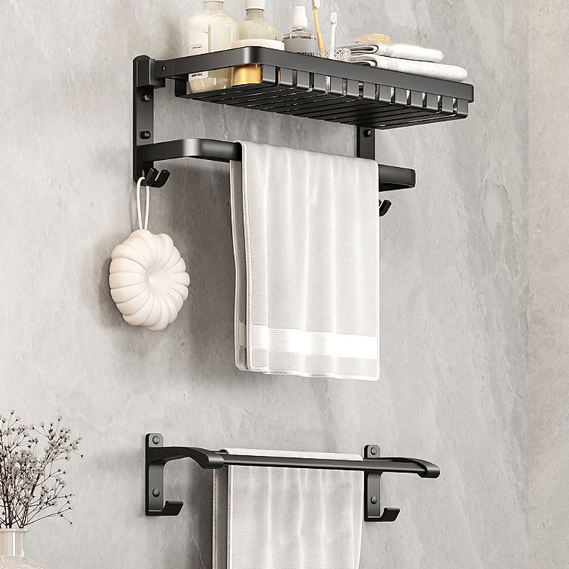 Modern Bathroom Set Matte Black Bath Shelf Towel Bar Bathroom Accessory Kit