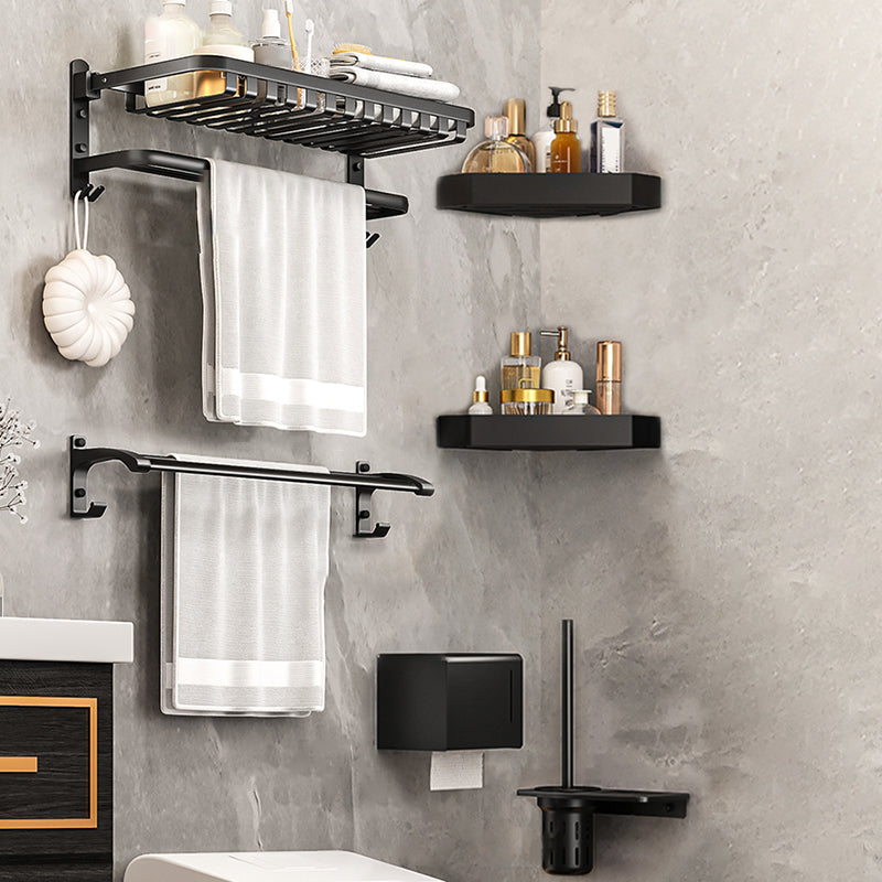 Modern Bathroom Set Matte Black Bath Shelf Towel Bar Bathroom Accessory Kit