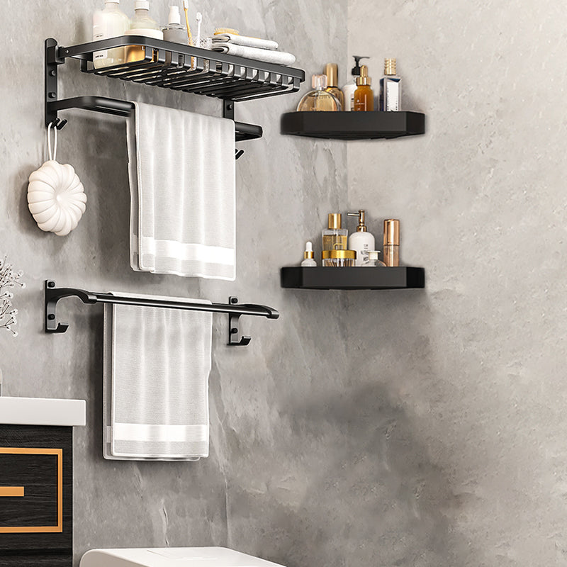 Modern Bathroom Set Matte Black Bath Shelf Towel Bar Bathroom Accessory Kit