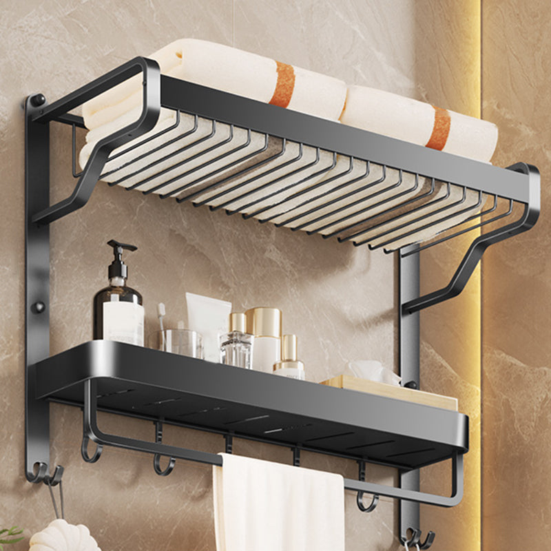 Modern Bathroom Set Matte Black Bath Shelf Towel Bar Bathroom Accessory Kit