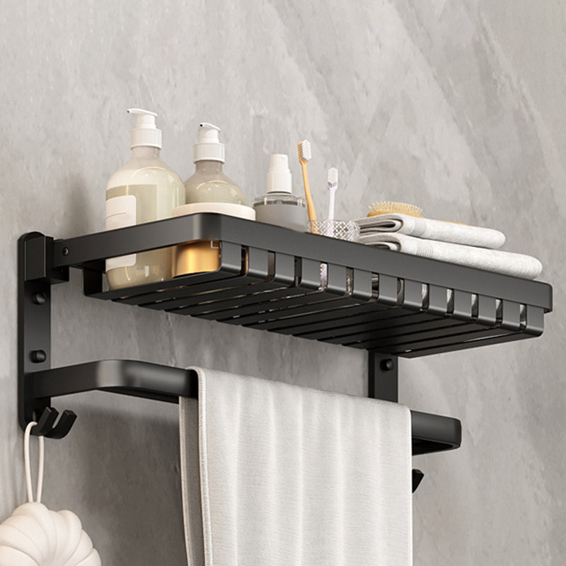 Modern Bathroom Set Matte Black Bath Shelf Towel Bar Bathroom Accessory Kit