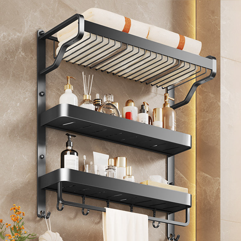 Modern Bathroom Set Matte Black Bath Shelf Towel Bar Bathroom Accessory Kit