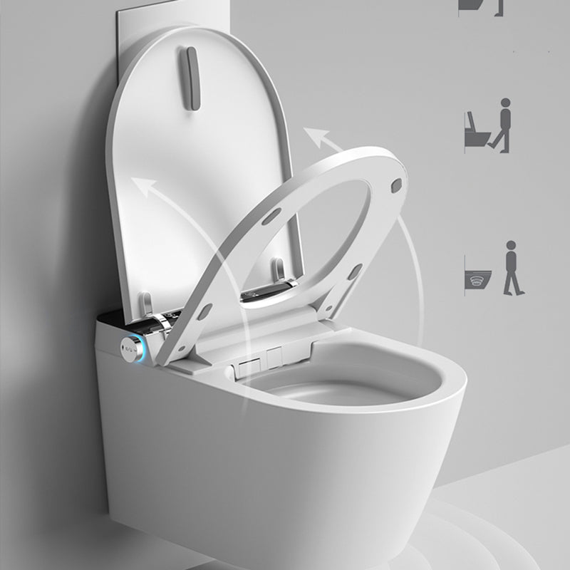 Elongated Wall Mounted Bidet with Heated Seat White 12.20" High Bidet