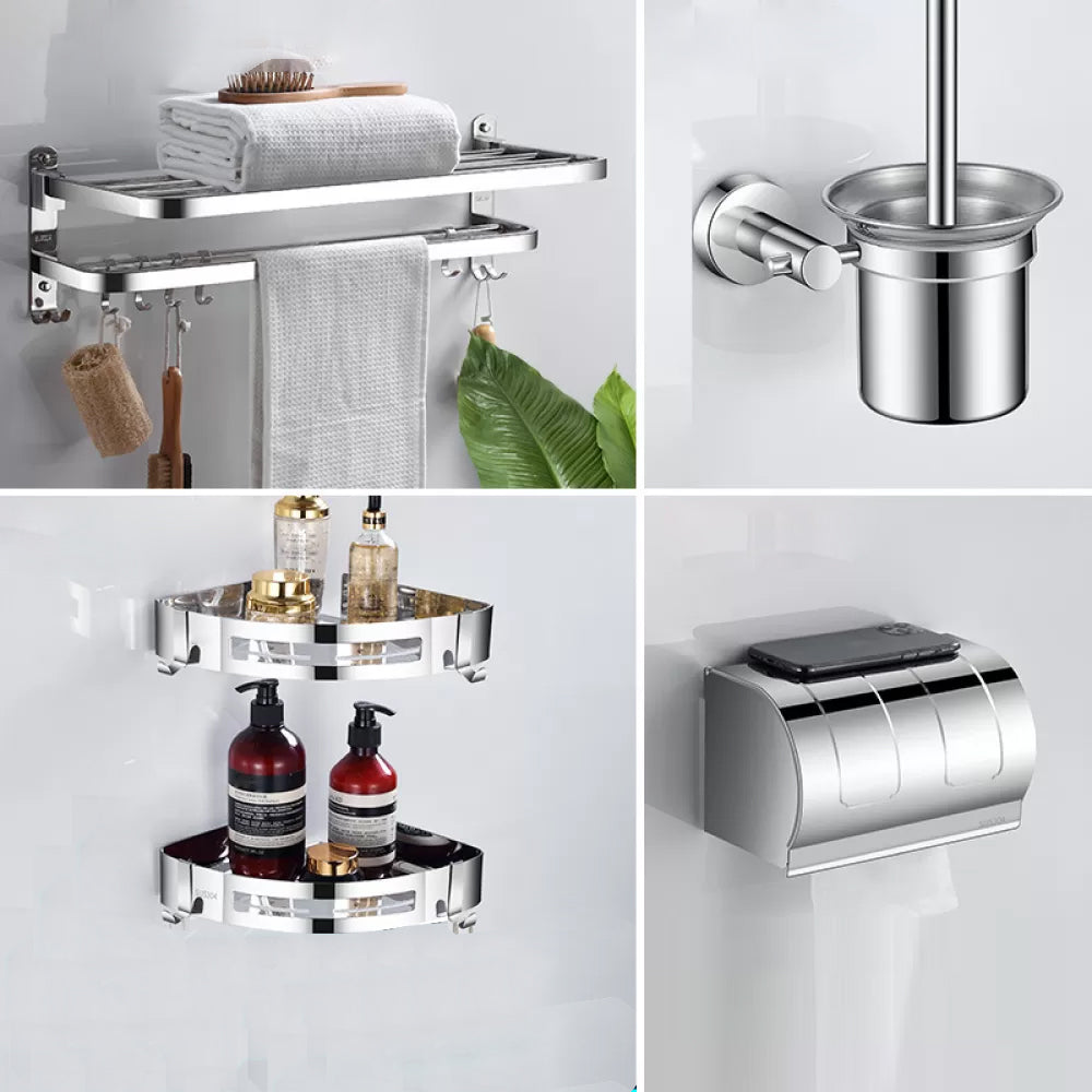 Modern Stainless Steel Bathroom Set Paper Holder Bath Shelf Bathroom Hardware