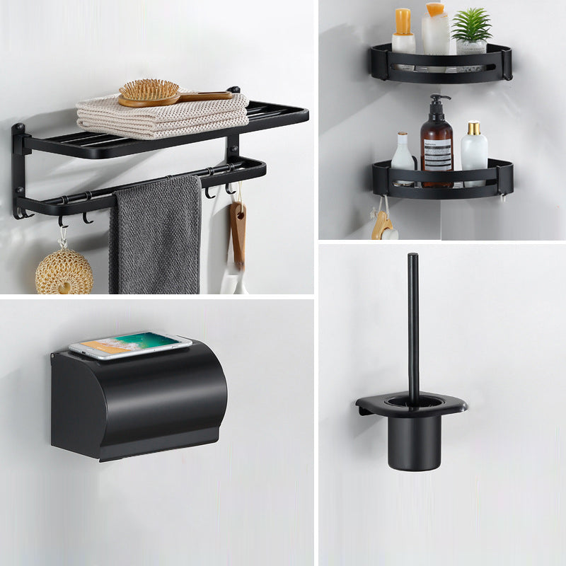 Modern Bathroom Hardware Black Paper Holder Bath Shelf Bathroom Accessory Kit