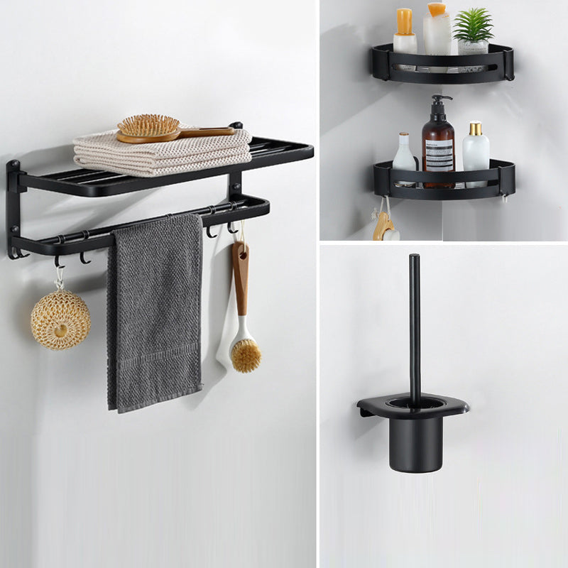 Modern Bathroom Hardware Black Paper Holder Bath Shelf Bathroom Accessory Kit