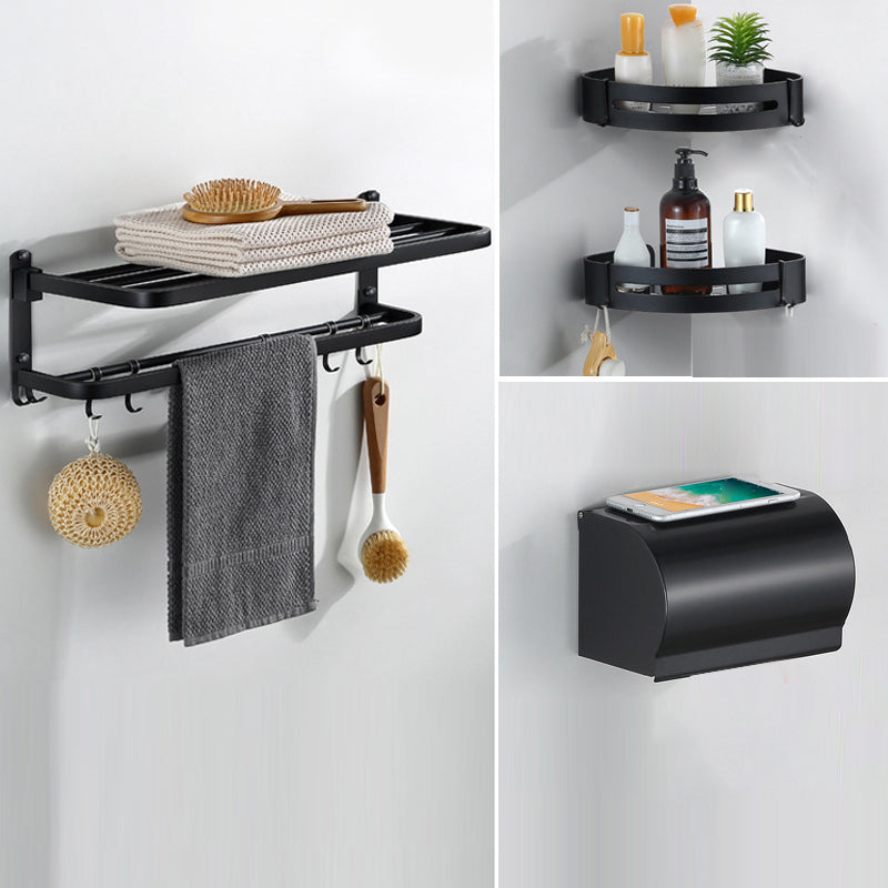 Modern Bathroom Hardware Black Paper Holder Bath Shelf Bathroom Accessory Kit