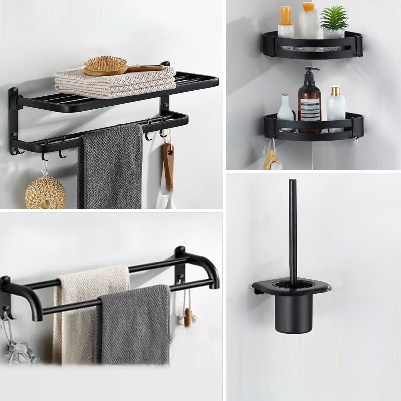 Modern Bathroom Hardware Black Paper Holder Bath Shelf Bathroom Accessory Kit