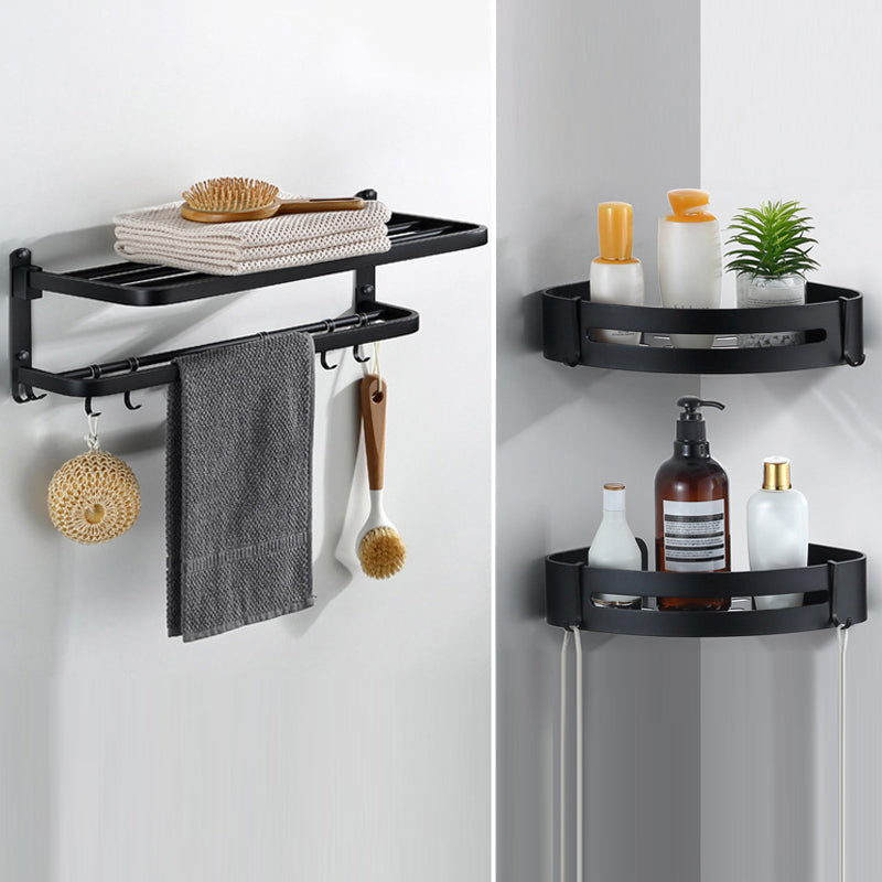 Modern Bathroom Hardware Black Paper Holder Bath Shelf Bathroom Accessory Kit