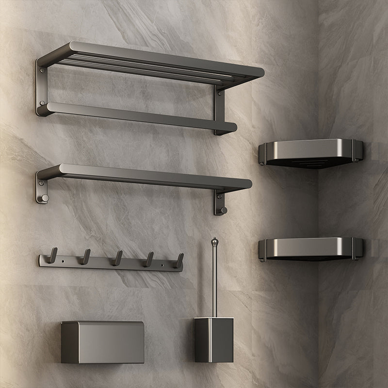 Matte Gray Bathroom Hardware Set Modern Bathroom Accessory Kit