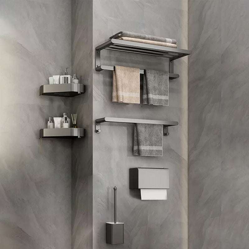 Matte Gray Bathroom Hardware Set Modern Bathroom Accessory Kit